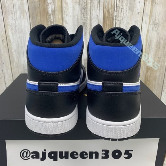 Air Jordan 1 Mid White Black Laser Blue - Picture 5 of 6